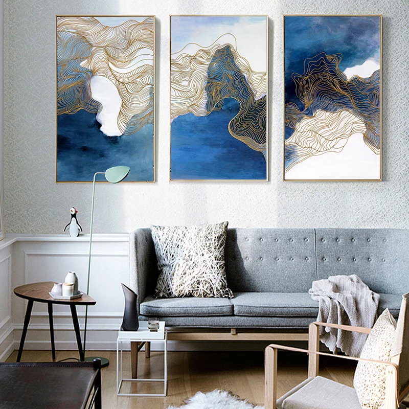 

3 Pcs Wall Art Canvas Painting Printed Landscape Pictures Posters Home Decoration For Living Room Abstract Art Chinese Painting
