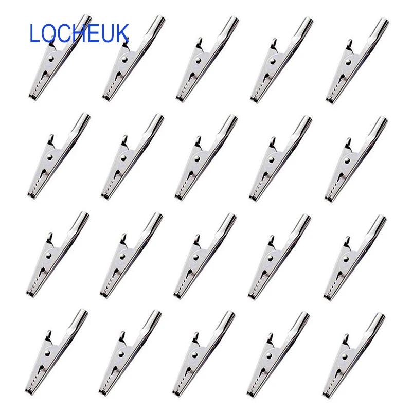 

20/10pcs 51mm 10A Test Clips Stainless Steel Alligator Crocodile Cable Lead Screw Fixing Use In Stereo Applications