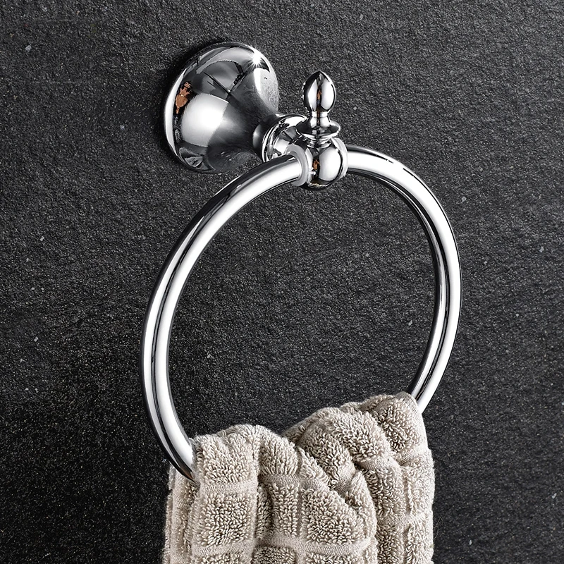 

Stainless steel bathroom towel ring towel rack round metal pendant LO55135