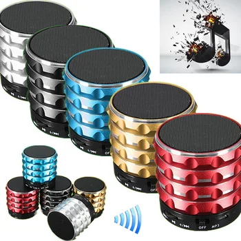 

50pcs New Arrival Red Wireless Bluetooth Mini Super Bass Hand-free Portable Aluminum Speaker Srupport TF Card