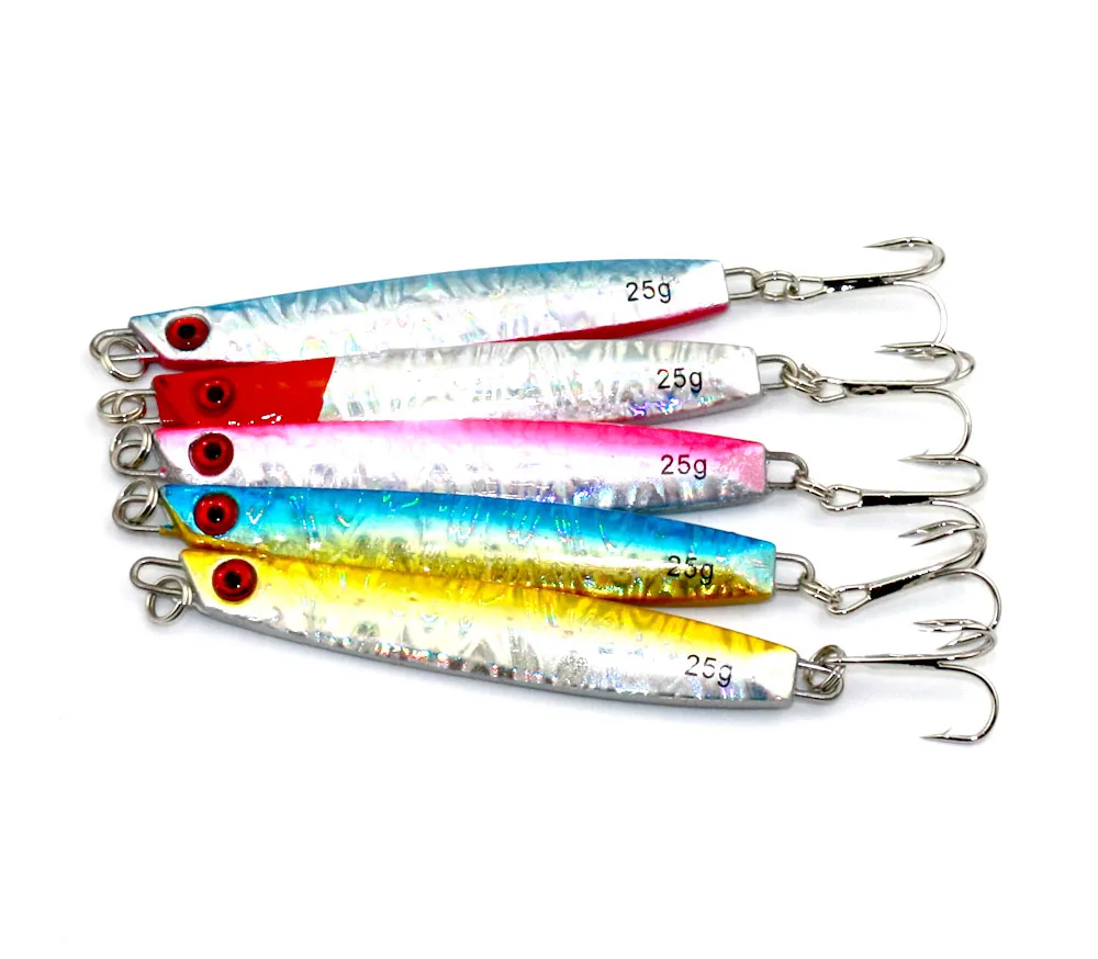 50pcs Metal Fishing Lures 75mm 25g isca artificial Jigging Lead Fish