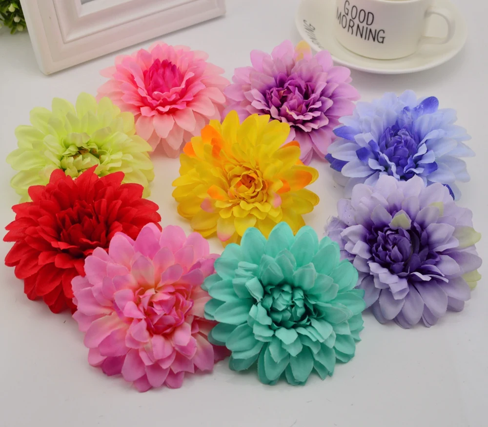 

10pcs Artificial Flowers cheap For Wedding Banquet Home decoration diy wreath HandMade Flower Art Silk Gerbera chrysanthemum