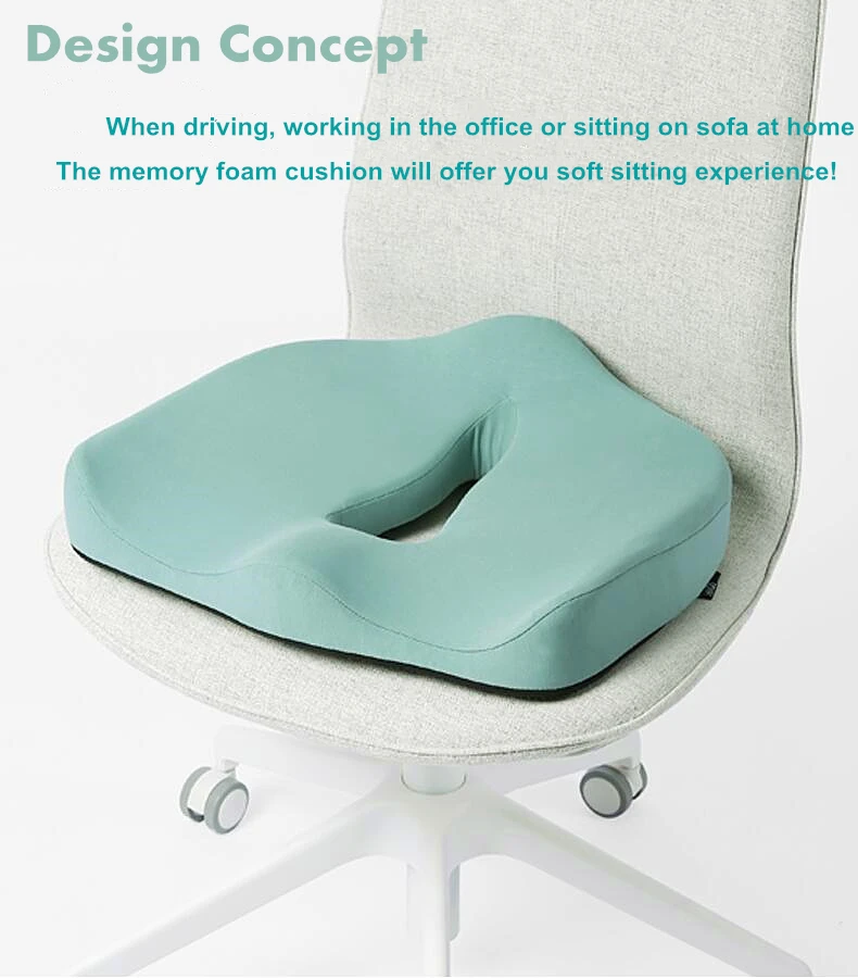 PurenLatex подушка из пены с эффектом памяти на стул ортопедическая офисная подушка для сиденья с геморроем автомобильное кресло с копчиком облегчение боли подушка под давлением