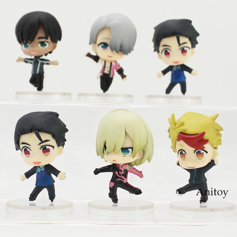 

Anime Yuri on Ice Yuri Victor Phichit Kenjiro Q Version PVC Figures Collective Model Toys 6pcs/set 5cm
