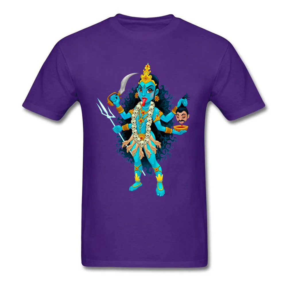 Crazy T Shirts Prevalent Crew Neck Kali goddess 100% Cotton Fabric Male T Shirt Customized Short Sleeve Tops Shirt Kali goddess purple