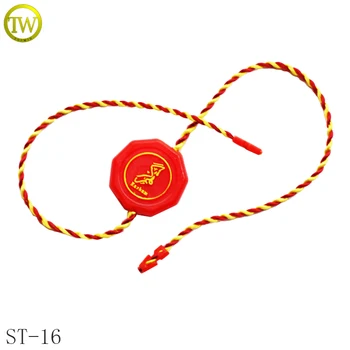 

Custom garment tag embossed logo string plastic seal tag for clothing hang tag