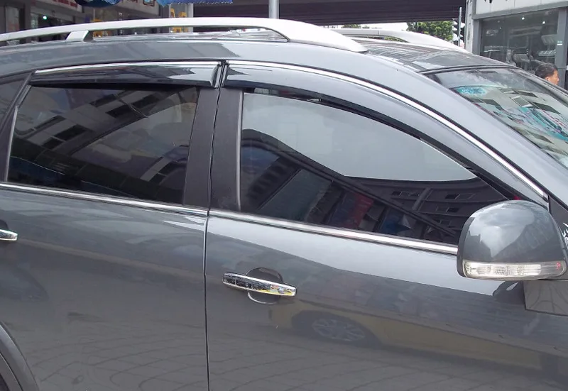

For Chevrolet Captiva 2010 2011 2012 2013 2014 2015 Plastic Window Visor Rain Sun Shield Guard Deflector Trim 4pcs Car Styling