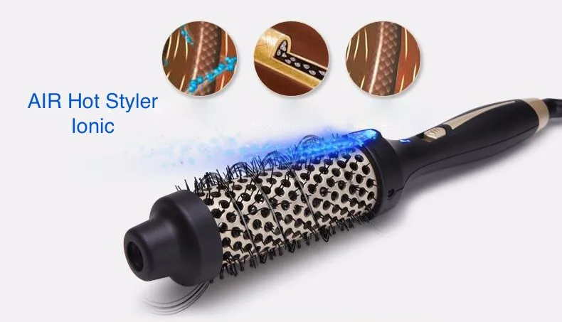Electric hot air ionic hair brush tourmaline ceramic professional hair curling irons hairbrush curler salon styling tools #38mm4