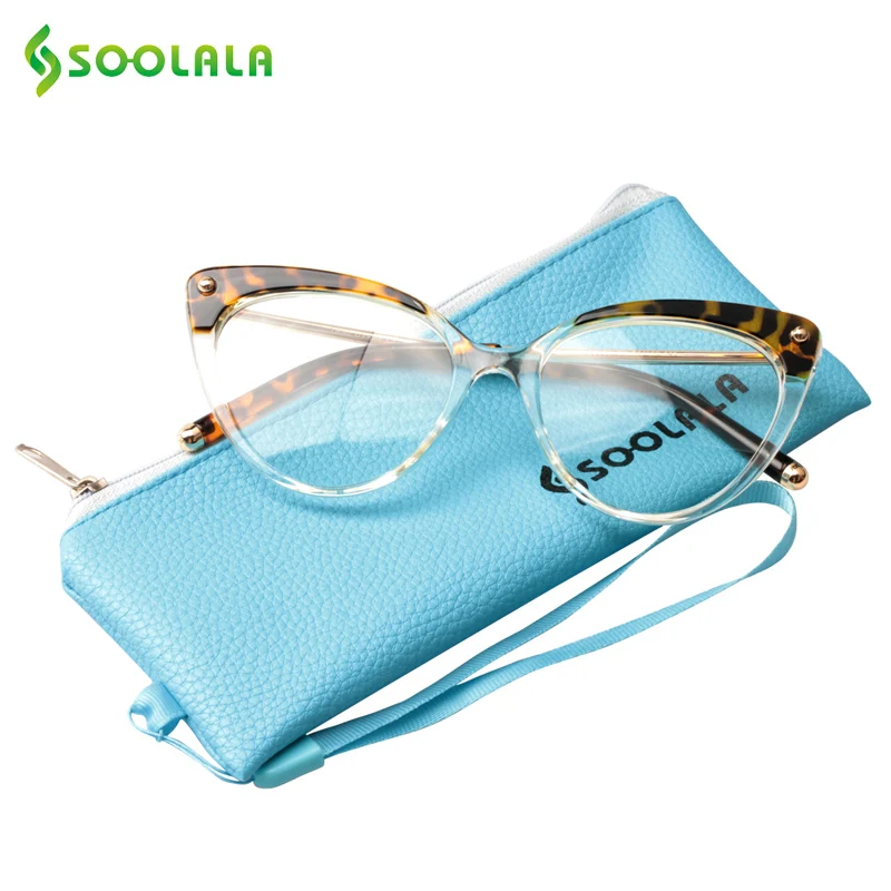 SOOLALA TR90 Cat Eye Reading Glasses Women Men Semi-Rimless Presbyopic Reading Glass Fashion Half Eyeglass Frame +0.5 to 4.0