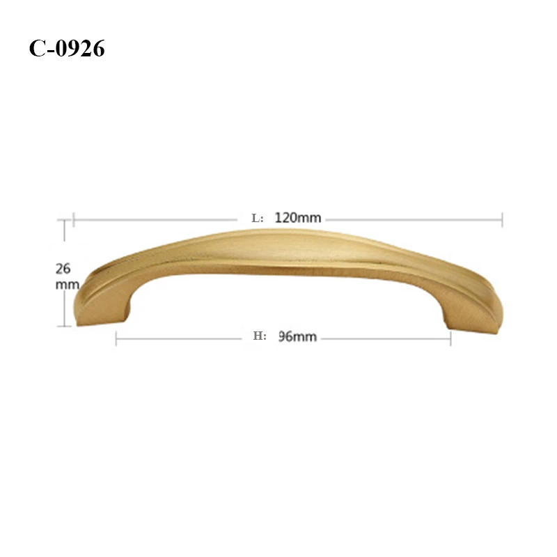Различные стили, твердая латунь, ручки и ручки для шкафа, выдвижная мебель, шкаф для одежды, золотая ручка черного цвета - Цвет: C-0926-96