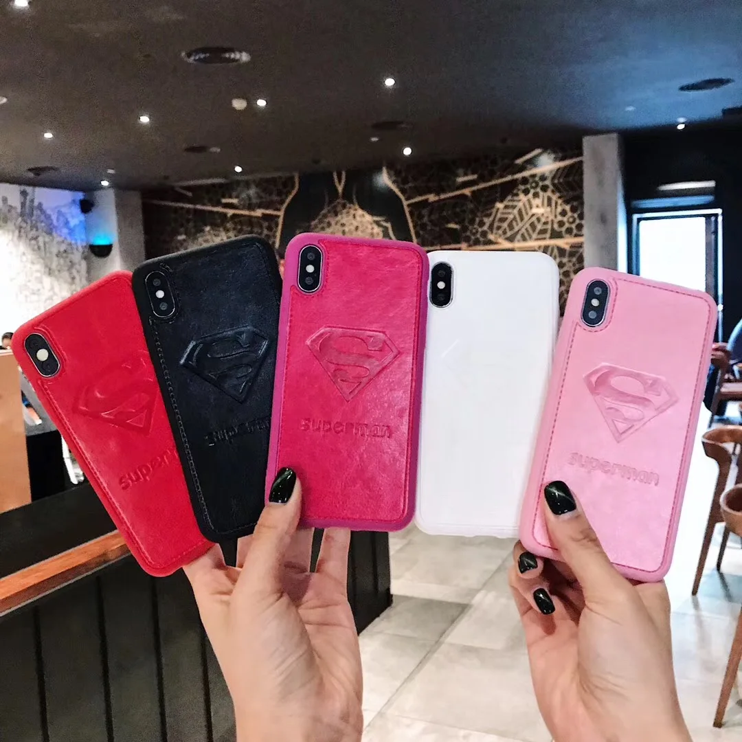 

3D Luxury Marvel Hero DC Superman Justice League Case For iPhone X XR XS MAX 6 6S 7 8 Plus High Quality Soft Leather Cover Coque