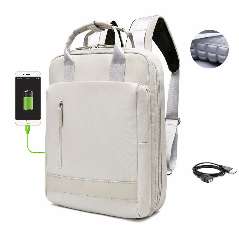 New Women External USB Charge Backpack Waterproof Backpack Mochila