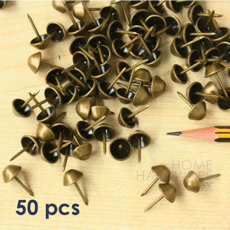50 pcs decorative nail for furniture leather copper upholstery rivet