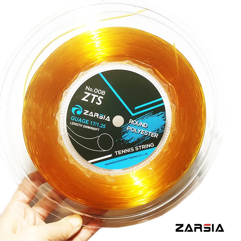1 بكرة ZARSIA 4G البوليستر تنس مضرب سلسلة 1.25 MM راكيت تنس دائم تنس سلاسل جولة السلس 200 M كبيرة بكرة 4 ألوان