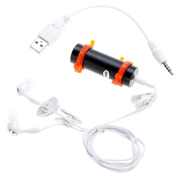 방수 USB MP3 플레이어, 수영 다이빙 서핑, 블랙 헤드셋, FM 라디오, 4GB