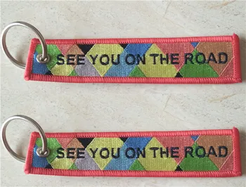 

See You On The Road Car Tracker Fabric Embroidery Keychain Straps