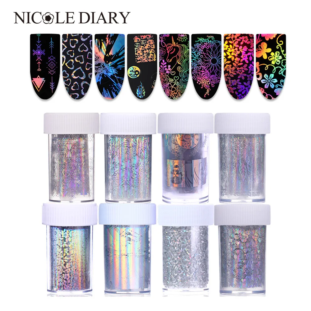 Лазерный переводной стикер для ногтей в виде Розы панды бабочки 4*100 см УФ гель