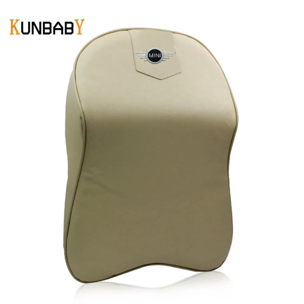 KUNBABY 1 шт. Кожаная подушка для шеи автомобиля пены памяти авто подголовник крышка