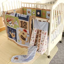 Акция! 8 шт. Вышивка хлопок детские постельные принадлежности кроватки постельные принадлежности детское одеяло,(4 бампер+ одеяло+ кровать+ крышка юбка+ одеяло