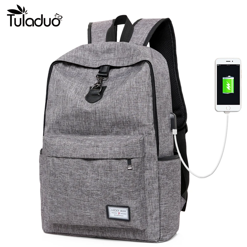 New Design USB Charging Men s font b Backpacks b font Male Casual Travel women Teenagers