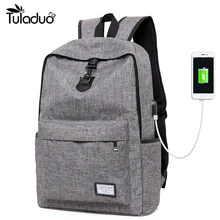 Nuevo Diseño Del USB de Carga de Los Hombres Mochilas Bolsos de Escuela del Estudiante bolsa de Viaje Ocasional Masculina de las mujeres Adolescentes Simple Mochila Portátil