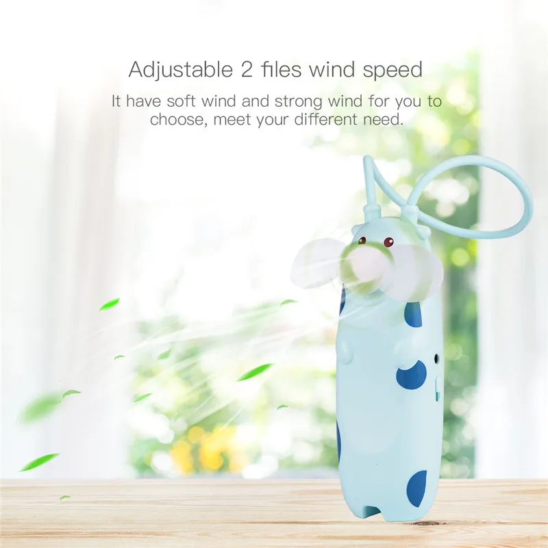 

Summer Office Outdoor Travel Small Mini Fan Lovely Cartoon Cooling Cooler Fans Portable Handheld USB Rechargeable Pocket Fan