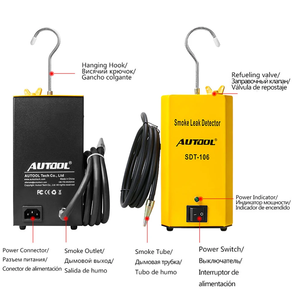 Mr Cartool SDT106 автомобильный детектор утечки дыма труба для авто системы