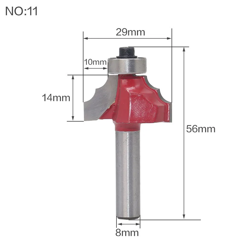 8 мм традиционный Ogee кромкоформовочный маршрутизатор бит-" хвостовик деревообрабатывающий нож Линия для дерева - Длина режущей кромки: NO11
