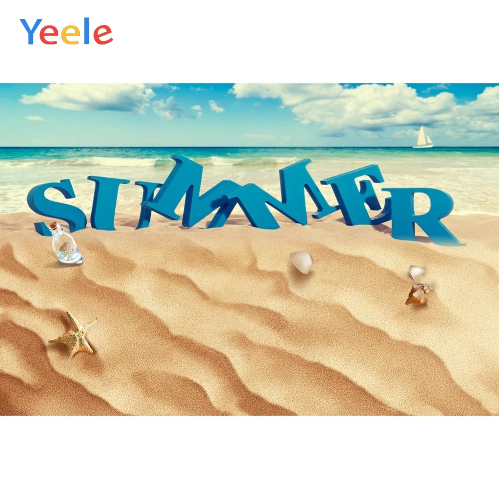 Yeele Sky Clouds Sea Beach Conch Shell летние праздничные фоны для фотосъемки индивидуальные