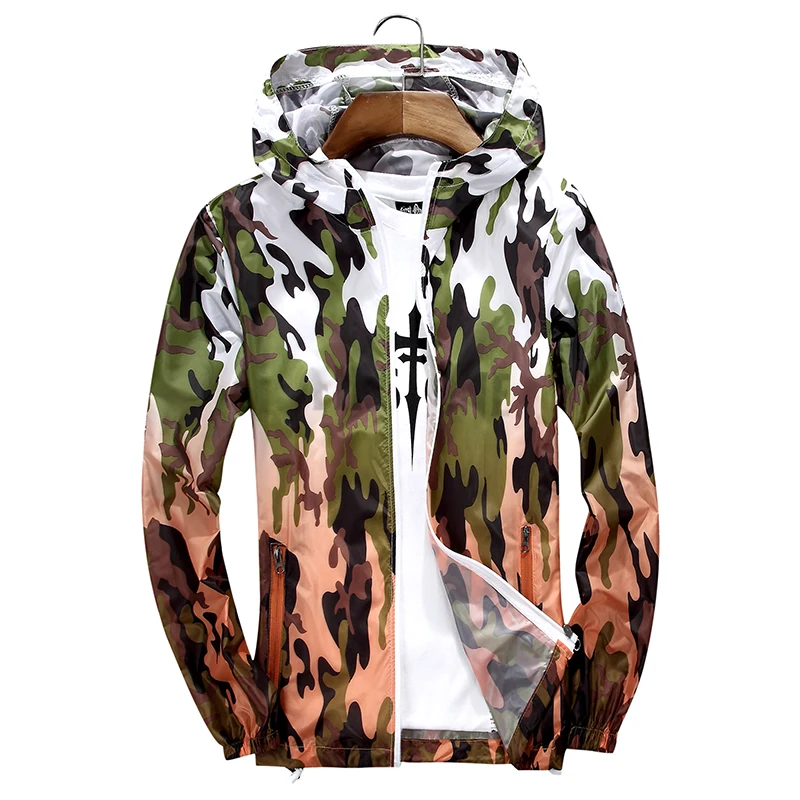 b new men camouflage sun protection clothing men and women camouflage ultra-thin breathable couple coat