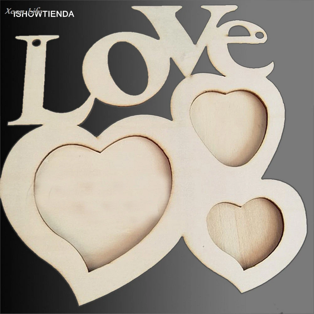 

Hot Selling 1pc 20cm*17cm Hollow Love Wooden Photo Frame DIY Picture Frame Art Decor White Base New Arrival at Vovotrade