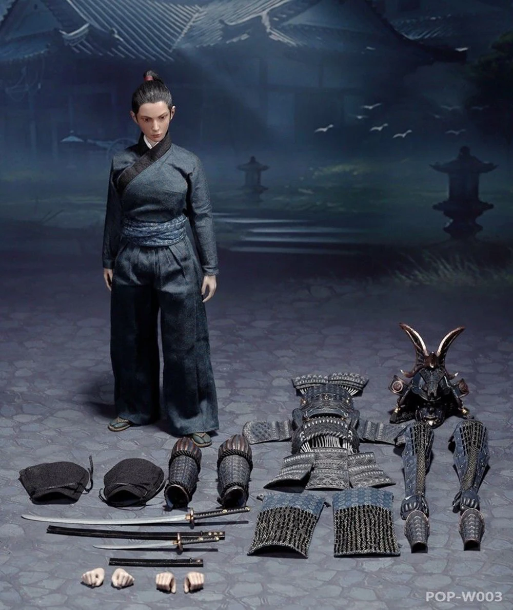 Sale For collection 1/6 POPTOYS W002 W003 The butterfly Helmets Female Warrior The Black Armor Deluxe Ver toy doll Collections 4