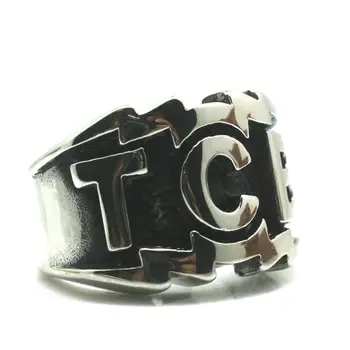 

Size 7 to size 15 Mens Boys 316L Stainless Steel Cool TCB Biker Ring
