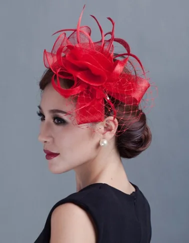 Дамы фантазии гонок Royal Свадебные шляпы и Fascinators перо аксессуары для волос женские вечерние tocados сомбреро bodas Sinamay шляпы