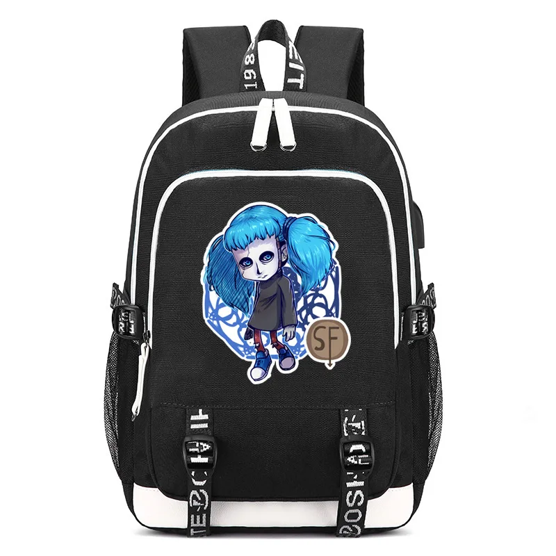 

Style Men Backpack Student Games Sally face USB Charge Laptop Computer School Bag For Teenager Capacity Travel Backpack Mochila
