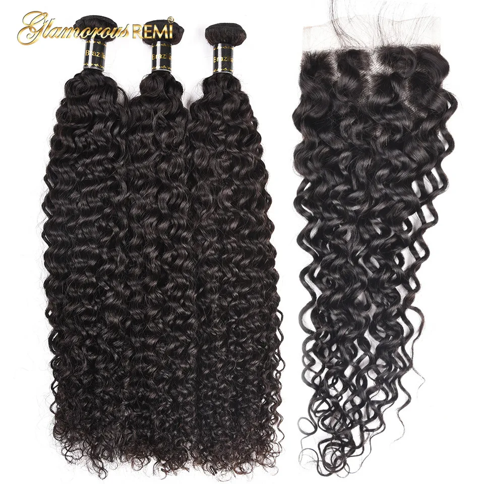 brazilian jerry curl 3 bundles with closure (2)