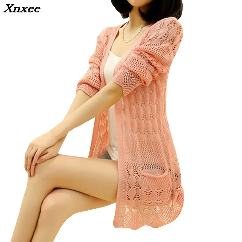 

Модный вязаный кардиган, Свободный кардиган с карманами и длинным рукавом, женский свитер, женские кардиганы, пальто, свитера, верхняя одежда Xnxee