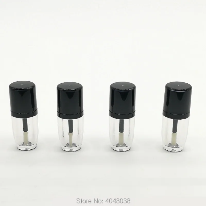 Empty Lip balm Container Mini Sample Cosmetic Lipstick Refillable Bottle Small Plastic Clear Lip Gloss Tube Black Cap Lip (3)