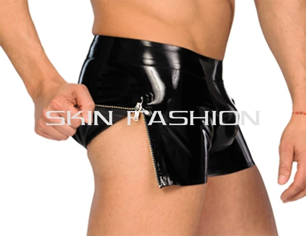 

Free shippinp!!! Top selling men side zipper latex short pants