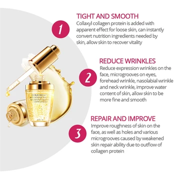 

24K Gold Collagen serum essence moisturizing anti wrinkle anti-allergy face Intensive Face Lifting deep Firming nourishing gel