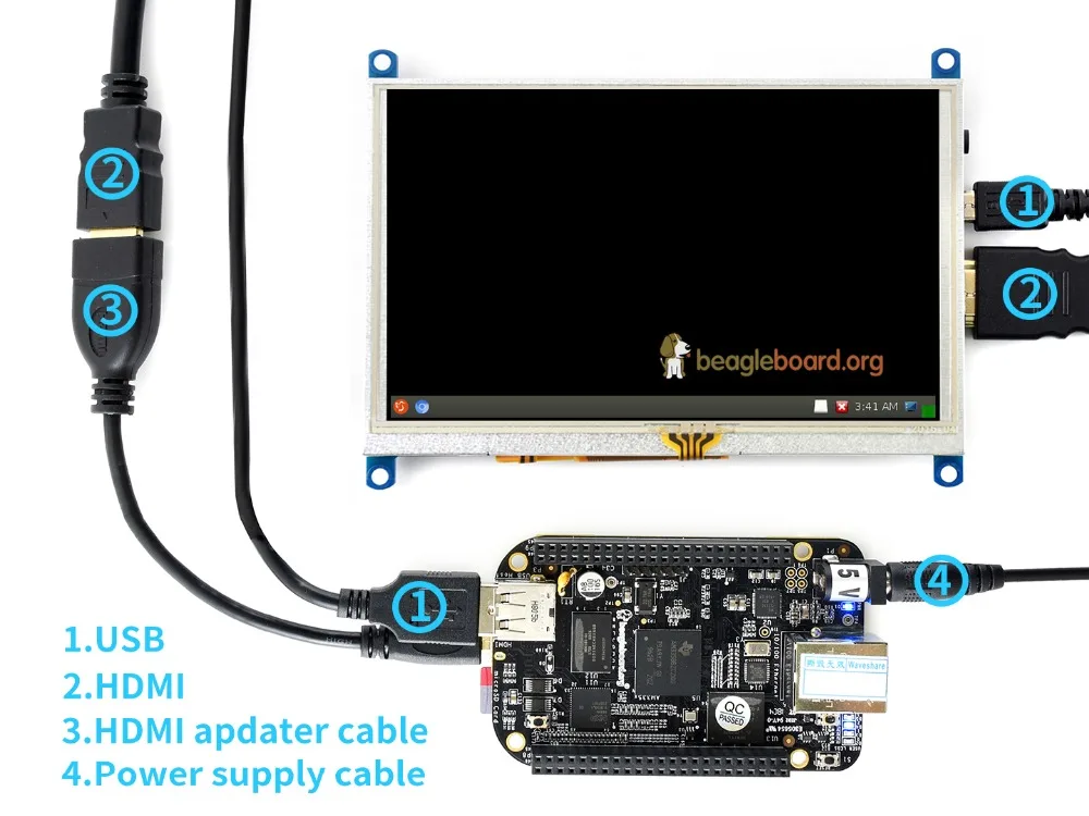 5 дюймов, 800x480, резистивный сенсорный ЖК-экран, интерфейс HDMI, поддержка Raspberry Pi, BB Черный, Banana Pi, Windows 10/8. 1/8/7