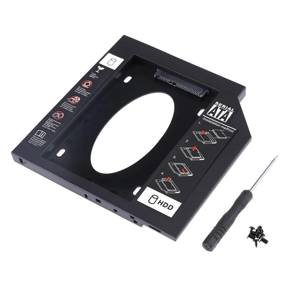 

Ultrathin 9.5mm Notebook Laptop PC CD Driver Slot HDD SSD Holder Bracket Plastic SATA Hard Disk Drive Optical Bay w/ Screwdriver
