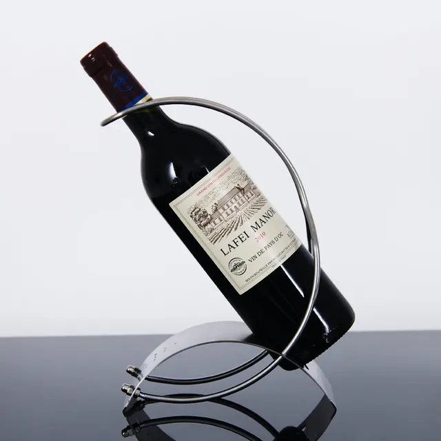 Quality Curved Stainless Steel Wine Rack Sailboat Desktop Quality Curved Stainless Steel Wine Rack Sailboat Desktop Decoration Holder Simple Brief Outline