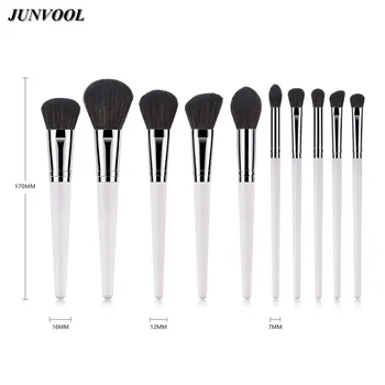 

10 Pcs Silver White Makeup Brushes Set pincel maquiagem Cosmetics maquillaje Makeup Tool Powder Eyeshadow Foundation Blush Brush