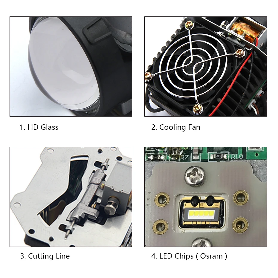 Автомобильный Стайлинг RONAN 3," Универсальный Bi светодиодный проектор фары объектив OS-ram чип супер Высокий Низкий Луч 5500K Авто налобный фонарь модифицированный