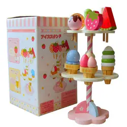 Деревянный Моделирование Магнитная мороженое игрушечные лошадки ролевые игры Кухня Еда Набор для маленьких детей подарок