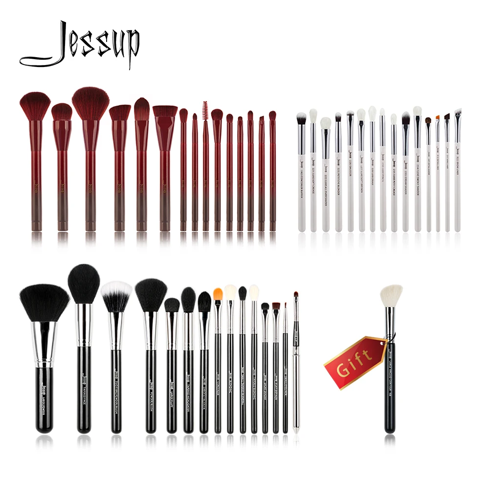 

Jessup Buy 3 get 1 gift Professional Makeup Brushes Powder Foundation Eyeshadow Make up Brush Tools kit Eyeliner Shader Cosmetic