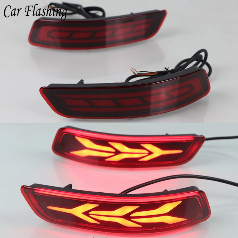 

Car LED Rear Fog Lamp Bumper Light Brake Light Dynamic Turn Signal Reflector For Toyota Corolla Altis 2014 2015 2016 2017 2018