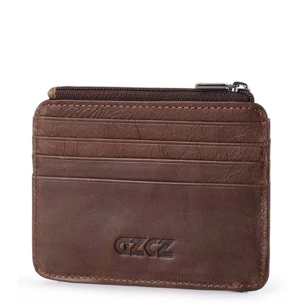 

Genuine Leather Men Credit Card Holder Design Card Organizer Male Wallets Purses Mini Walet Women Coin Purses