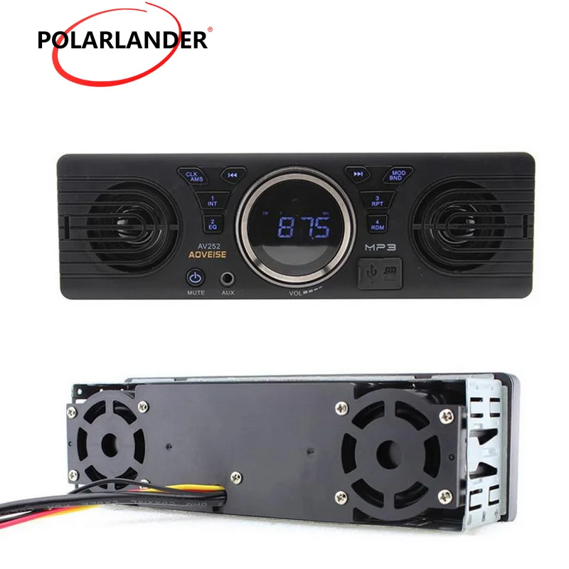

AV252 built-in 2 speakers FM USB SD AUX IN audio stereo car radio Bluetooth handfree in dash MP3 player 12V